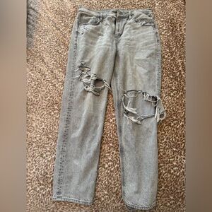 American Eagle Outfitters Ripped Gray Boyfriend Jeans